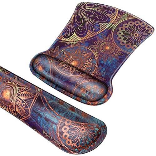 FF1 Non Slip Memory Foam Mouse Pad Wrist & Keyboard Support Wrist Rest for Office, Computer, Laptop & Mac - Durable & Comfortable & Lightweight for Easy Typing & Pain Relief-Ergonomic Support