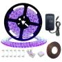 Black Light Strip, Purple LED Strip 16.4Ft/5M 300 Units Lamp Beads, Non-Waterproof Purple Light for Dance Party, Body Paint, Night Fishing, Work with 12V 2A Power Supply