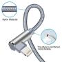 90 Degree Lightning Cable 10FT 3 Pack Right Angle iPhone Charging Cord Compatible with iPhone 12 11 Pro Max X XR 8 7 6 Plus iPad (Grey,10 Foot)
