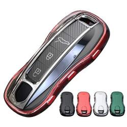 Red TPU car Key case for Porsche 2020 2021 Porsche Panamera Cayenne Macan 918 fit Keyless Entry Remote Key Cover Shell Bag