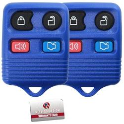 2 KeylessOption Blue Replacement 4 Button Keyless Entry Remote Control Key Fob