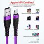 Long iPhone Charger Cable 10ft for [MFi Certified],(2 Pack) CyvenSmart 10 Foot Lightning Cable Fast Charging Cord 10 Feet for iPhone 11/11 Pro/11 Pro Max/XS/XS Max/XR/X/8/8 Plus/7/7 Plus-Purple