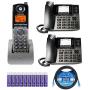 Motorola ML1000 DECT 6.0 4-Line Business Phone System with Digital Receptionist Bundle with ML1100 Wireless Desk Phone, ML1200 Cordless Handset, Blucoil 10-FT 1 Gbps Cat5e Cable and 10 AAA Batteries