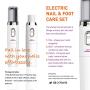 Electric Nail File Kit & Callus Remover (4 in 1) Best Pedicure Tools to Polish Nails - Perfect Manicure & Pedi Foot Care Set - Professional Electronic Polisher and Shine Buffer - Toenail Ridge Shaper
