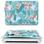 MOSISO Laptop Sleeve Compatible with MacBook Air 13 inch 2018-2021 A2337 M1 A2179 A1932,MacBook Pro A2338 M1 A2289 A2251 A2159 A1989 A1706 A1708,Polyester Vertical Flamingo Palm Leaves Bag with Pocket
