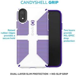 Speck Products CandyShell Grip iPhone XR Case, White/Ultraviolet Purple