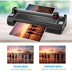 Goplus Laminator Machine, A4 Thermal Laminating Machine with 25 Pouches, Paper Trimmer, Corner Rounder, 9 Inches Personal Laminator for Home School Office, Small Hot Cold Lamination Machine