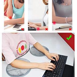 2Pcs Portable Round Computer Wrist Elbow Rest Pad, AUHOKY Upgraded Thickened Cotton Keyboard Elbow Pad, Premium Arm Support Mat for Office Table Desktop Working Gaming-Less Strain (9.8 Inch) (Gray)