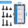 MEIYYJ 540pcs M2.3 M2.6 M3 Phillips Truss Head Tapping Screw Wafer Head with Washer, Self Tapping Screw Assortment Kit, Black Carbon Steel.
