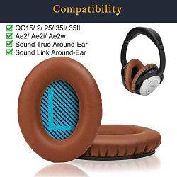 Professional Headphones Ear Pads Cushions Replacement - Earpads Compatible with Bose QuietComfort 15 QC15 QC25 QC2 QC35/ Ae2 Ae2i Ae2w SoundTrue & SoundLink (Around-Ear Series Only) (Coffee)