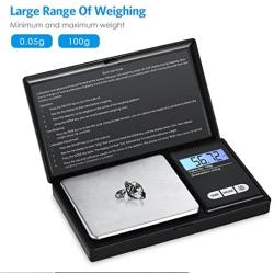 ORIA Digital Mini Scale, Electronic Smart Scale, 100g 0.01g/ 0.001oz Pocket Jewelry Scale, 7 Units, LCD Backlight Display, Tare Function, Auto Off, Stainless Steel