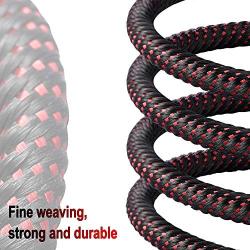 3 Foot Lightning Cable [ MFi Certified] iPhone Charger 3ft 3Pack Nylon Braided Charging Cord for Apple iPhone 11/11Pro/11Max/ X/XS/XR/XS Max/8/7/6/5S/SE/iPad Mini Air Silver Red Blue