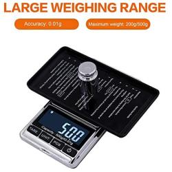 Ataller Digital Pocket Scale, 0.001oz/0.01g 200g Precision Portable Jewelry Scale, Mini Electronic Gram Weight Scales, Tare, Auto Off, Stainless Steel, White Backlit Display (Max:200g/d=0.01g)