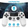 Controller for Playstation 4, Y Team Controller for PS4/ Pro/Slim, Game Controller Joystick with Vibration Function, Headset Jack, 6-axis Gyro Sensor/1000mAh Battery(White)