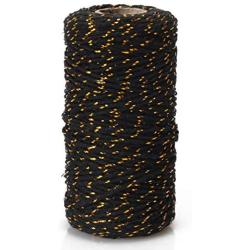 Gold and Black Twine,328 Feet 2mm Cotton Bakers Twine Perfect for for Baking,Crafting, Packing,DIY Crafts,Christmas Gift Wrapping