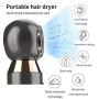 Professional Hair Dryer，800W Lightweight & Compact Blow Dryer， Powerful Flow Hair Dryers for Travel and Home，Concentrator Nozzle，Gray