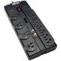 Tripp Lite TLP1208TELTV 12 Outlet Surge Protector Power Strip, 8ft Cord, Right-Angle Plug, Tel/Modem/Coax Protection, RJ11, & Dollar 150,000 Insurance Black
