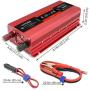 Cantonape 1000W/2000W(Peak) Car Power Inverter DC 12V to 110V AC Converter with LCD Display Dual AC Outlets and Dual USB Car Charger for Car Home Laptop Truck (Red)