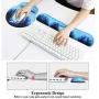 Meffort Inc Mouse Pad Wrist Support & Gaming Keyboard Wrist Pad Combo Set – Durable Ergonomic Anti Slip Non-Slip Round Base Rest Support - Blue Skull