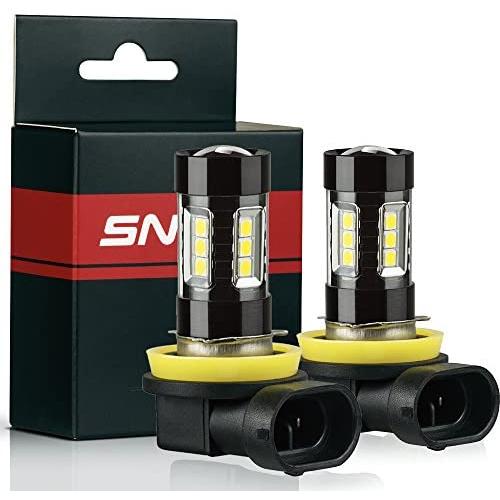 SNGL H16 Type 2 LUMILEDS LED DRL Fog Light bulbs 6000K Xenon White (Pack of 2)