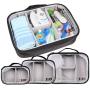 BUBM 3pcs Multi-Functional (S/M/L in One) Electronic Organizer Travel Gadgets Bag for Cables, External Flash Drive, Mouse, Memory Card, Power Bank - Clear