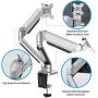 MOUNTUP Dual Monitor Stand Mount- 2 Monitor Arm Desk Mount with Gas Spring, Die-Cast Aluminum Computer Monitor Stand fits 2 Screen 17 to 32 inch - Each Arm Holds up to 17.6LBS MU0024