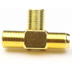 F Female Coax Cable Connectors,ANHAN F Type Coaxial Splitter 3 Way TV Combiner Splitter Female to 2 Female Adapters for TV Video VCR Antenna TV Cable Satellite Tuner Antenna 5Packs