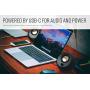 Creative Pebble V3 Minimalistic 2.0 USB-C Desktop Speakers with USB Audio, Clear Dialog Enhancement, Bluetooth 5.0, 8W RMS with 16W Peak Power, USB-A Converter Included (Black)