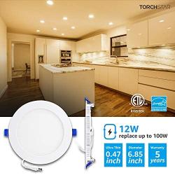 TORCHSTAR Basic Series 8-Pack 12W 6 Inch Low Profile Ultra-Thin Recessed Ceiling Light with Junction Box, 2700K Soft White, Dimmable Can-Killer Downlight, 850lm 100W Eqv. ETL and Energy Star
