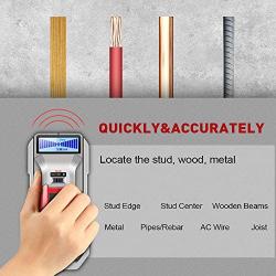 Stud Finder Wall Scanner - Electronic Stud Beam Finder Wall Detector Multi Functions Deep Scan Sensor Center Locator with LCD Display for Wood Metal Studs AC Wire Accurate Detection