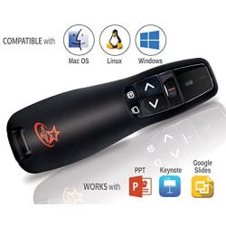 Red Star Tec Wireless Powerpoint and Keynote Presentation Remote Clicker PR-819 (Black, 1 Pack)