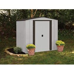 Arrow 6 x 5 Newburgh Eggshell with Coffee Trim Low Gable Electro-Galvanized Steel Storage Shed