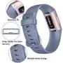 Pack 3 Silicone Bands for Fitbit Charge 4 / Fitbit Charge 3 / Charge 3 SE Replacement Wristbands for Women Men Small Large(Without Tracker) (Small: for 5.5''-7.1'' Wrists, Black+Navy Blue+Slate Grey)