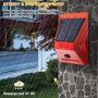 Solar Strobe Light with Remote Controller with Motion Detector Solar Alarm Light 129db Sound Security Siren Light IP65 Waterproof Protected for Your Home,Villa,Baren,Farm,Yard,2 Pack.