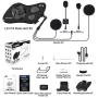 LEXIN 2x LX-FT4 1-4 Rider Motorcycle Bluetooth Headset with FM Radio, Helmet Communication Intercom Systems Range up to 1.2 Miles with Advanced Noise Cancellation for Motorcycle Off-Road Motorbike