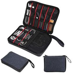 Smilepowo Electronics Organizer, Electronic Travel Universal Cable Organizer Waterproof Bag for USB Cable, Phone, Mini Tablet, Power Bank, Battery Charger, E-Book, SD Card, U Disk, Camera Battery-Grey