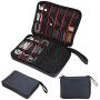 Smilepowo Electronics Organizer, Electronic Travel Universal Cable Organizer Waterproof Bag for USB Cable, Phone, Mini Tablet, Power Bank, Battery Charger, E-Book, SD Card, U Disk, Camera Battery-Grey