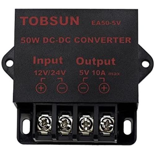 EPBOWPT DC 12V 24V to DC 5V 10A, 5V 5A,12V 5A, 10A Power Converter Power Adapter (12/24V to 5V 10A, 12/24V to 5V 10A Converter)
