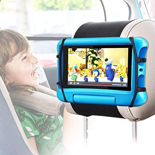 Car Headrest Mount Holder, FANGOR Universal Tablet Holder for Kids in Back Seats, Anti-Slip Strap and Holding Net,Angle-Adjustable/Fits All 7 Inch to 10.5 Inch Tablets