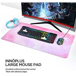 Gaming Mouse Pad, Large Mouse Pad XL Pink, Mouse Pads for Computers 31.5×15.75In, Large Extended Gaming Keyboard Mouse Pads, Big Desk Mouse Mat Designed for Gaming Surface/Office, Durable Edges