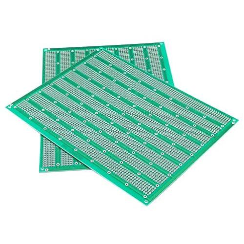 YUNGUI 15X20 CM PCB Prototype Board Solderable PerfBoard,Universal Printed Circuit Board for Arduino and DIY Electronics Project, Gold-Plated, 6''x8'',2 Pack