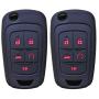 2Pcs Coolbestda Silicone Flip Key Fob Remote Cover Case Skin Keyless Jacket Holder Protector for Chevrolet Equinox Camaro Cruze Malibu Sonic Volt Park