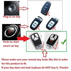 M.JVisun Genuine Carbon Fiber Key Fob Cover for Audi A4 A4L A5 A6 A7 A8 Q5 Q7 R8 RS Q3 RS4 RS5 RS7 S4 S5 S6 S7 S8 SQ5 SQ7 TT TTS TT-RS Smart Car Remote Key, Car Key Fob Case for Men Women - Black
