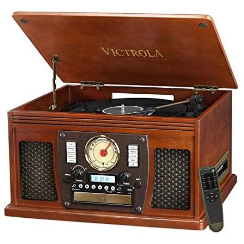 Victrola Navigator 8-in-1 Classic Bluetooth Record Player with USB Encoding and 3-speed Turntable