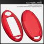 Remote Key Fob Shell Cover Compatible with Nissan 370Z Altima Cube Juke Maxima Murano Pathfinder Quest Rogue Sentra Versa 3/4/5 Buttons, Red