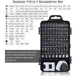 Gocheer Mini Precision Screwdriver Set, 115 in 1 Magnetic Screwdriver Bit Set with Case for iPhone, Computer, PC, Watch, Glasses, Electronics, Mini DIY Hand Work Repair Tools
