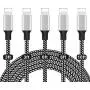 UNEN iPhone Charger,MFi Certified Lightning Cable 5Pack(3/3/6/6/10FT)Fast Charging Cable Nylon Braided Compatible iPhone12/11/Pro/X/Xs Max/XR and More