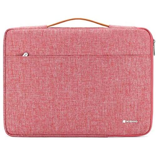 NIDOO 13 inch Laptop Sleeve case Notebook Bag Protective Handbag for 13'' MacBook Air / 13.5'' Surface Book / 13.3'' ThinkPad L380 L390 Yoga / 13.9'' Lenovo Yoga C930 / 14'' HP EliteBook 1040, Red