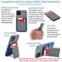 Dockem iPhone 11 Wallet Case: Built-in Metal Plate for Magnetic Mounting & 2 Card Holders (6.1'' Luxe M2 Synthetic Leather, Blue & Grey)
