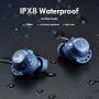 Wireless Earbuds, Mpow M30 Bluetooth Earbuds, Deep Bass Sound, IPX8 Waterproof Bluetooth Headphones in-Ear, Touch Control Wireless Earphones, 25 Hrs w/USB-C Fast Charging/Twin&Mono Mode/Mics, Blue